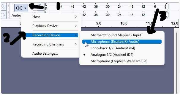 Audacity Recording on Microphone