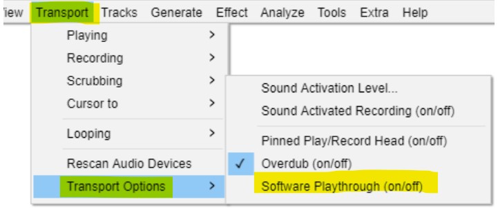 No playback from recording