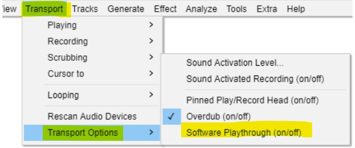 No playback from recording